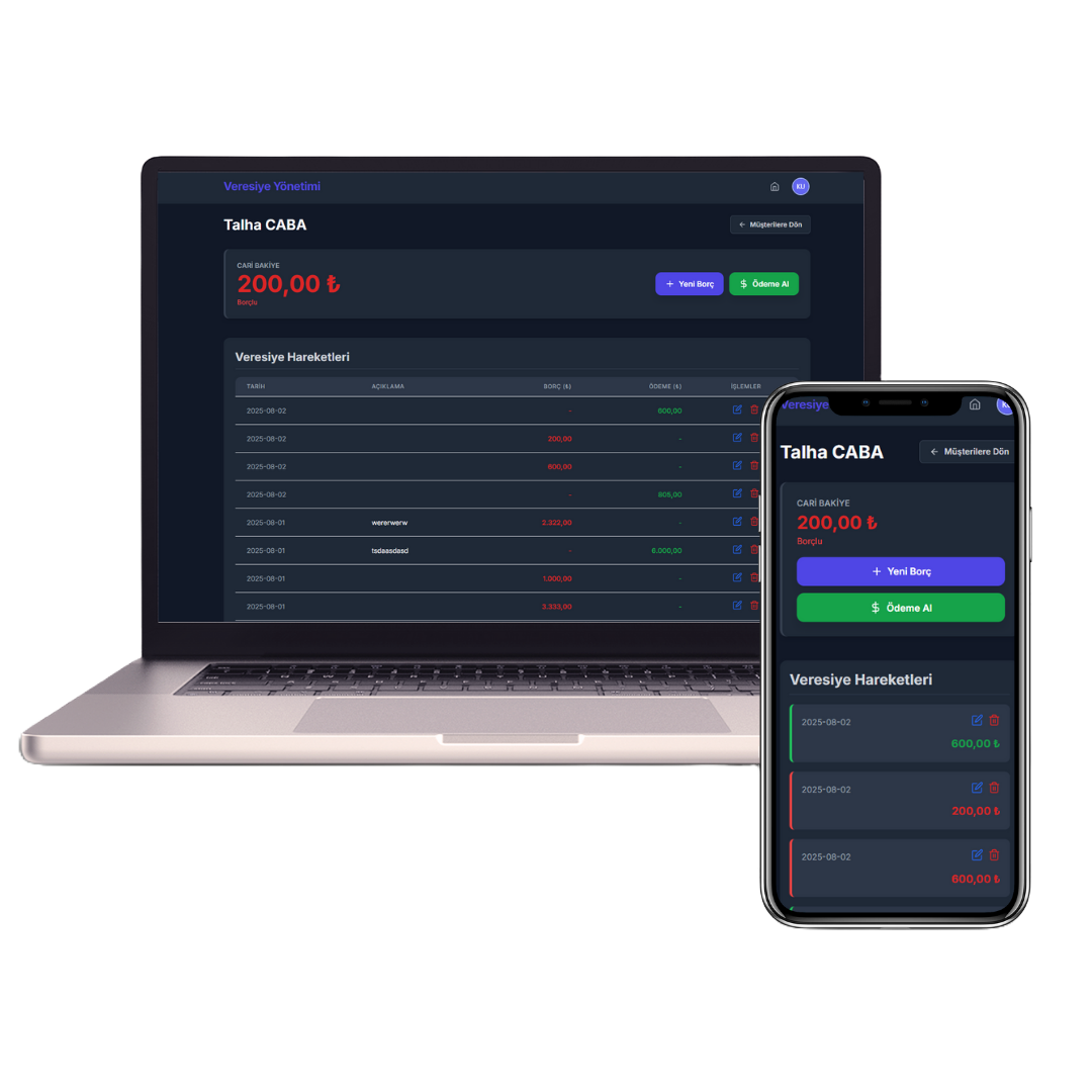 Veresiye Plus Masaüstü Uygulaması